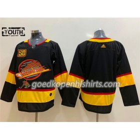 Vancouver Canucks Blank Flying Skate 50th Anniversary Adidas 2019-2020 Zwart Authentic Shirt - Kinderen